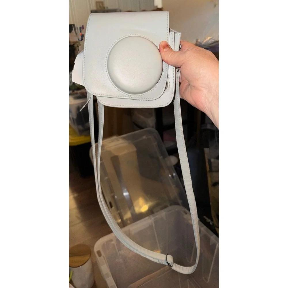 Fujifilm Instax‎ Mini 11 Camera Case Ice White Excellent Vegan Leather Strap